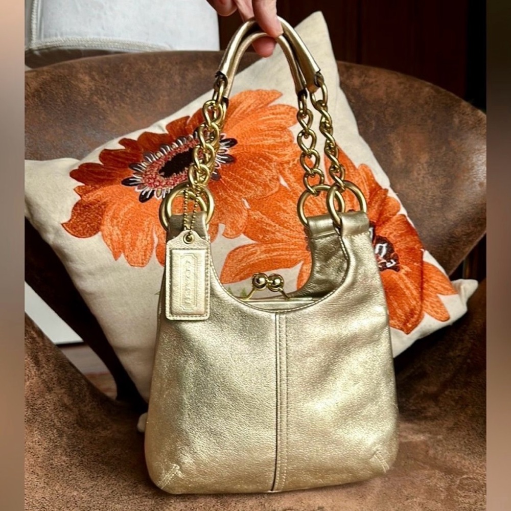 Coach Archive Limited Edition Gold Leather Madison Kisslock Handbag